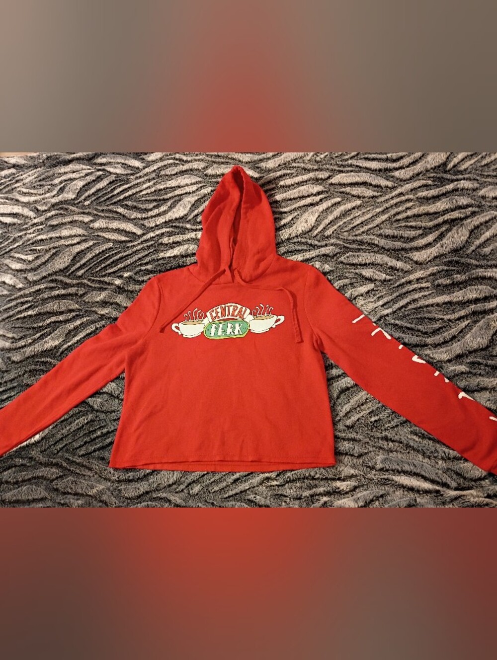 F.R.I.E.N.D.S Central Perk Red Hoodie Size XS Women's Pullover Sweatshirt